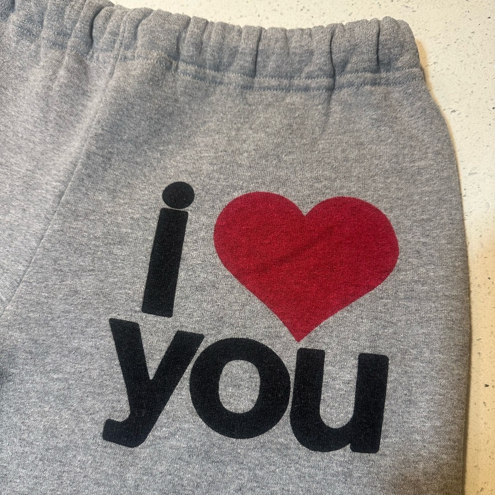 Freecity RARE “let’s go” unisex sweats with “I ❤️ You” on front/thick waistband - Picture 3 of 14